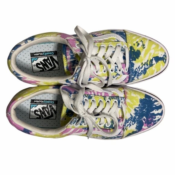 Unisex Vans Comfycush Old Skool Tie Dye Colorful Sneakers- size 10 - Picture 11 of 13